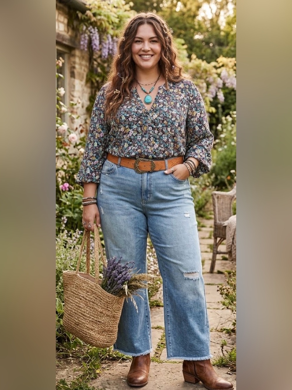 Torrid Floral Blouse Maroon Sage Mustard Rose- Torrid Size 4 / Plus Size 26